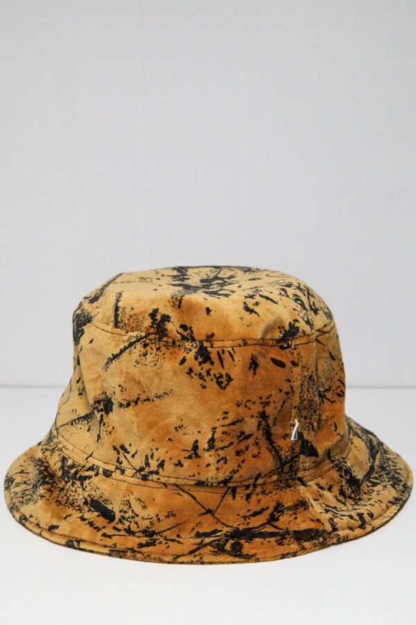 Bucket hat black and yellow pattern