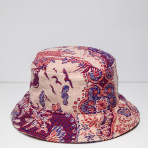 Bucket hat woven vintage pattern