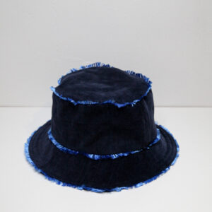 Velvet midnight blue bucket hat