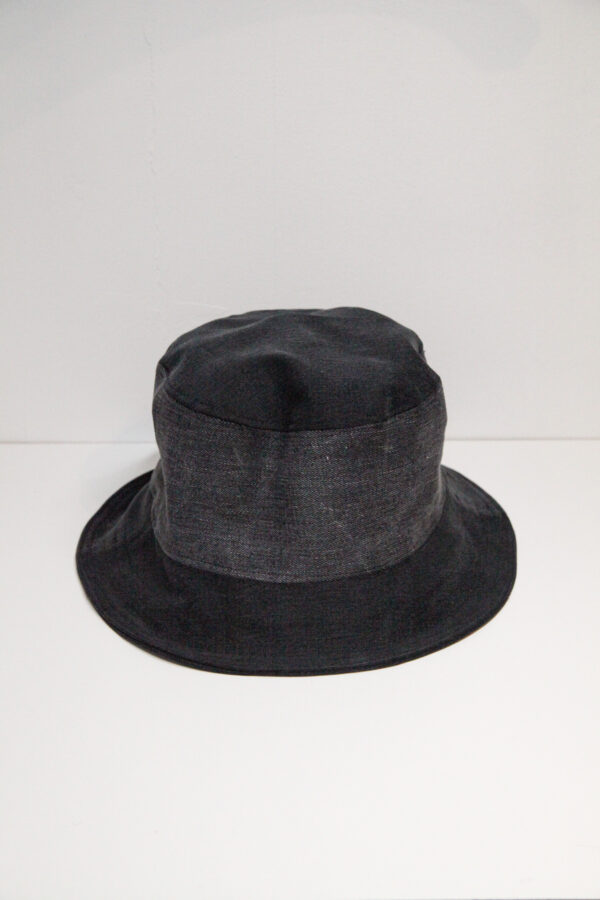 Dark gray denim bucket hat