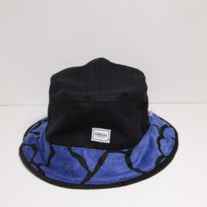 Black bucket hat blue pattern