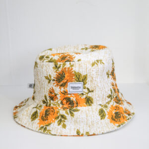 Bucket hat sunflowers floral pattern in terry fabric