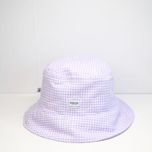 Bucket hat baby purple checked pattern