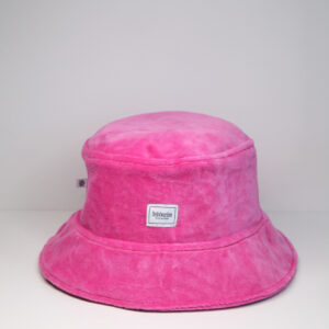 Bucket hat pink velvet