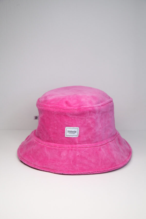 Bucket hat pink velvet