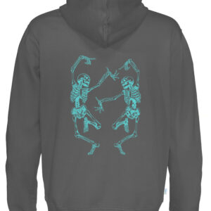 Enfärgad hoodie 'Dansande skeletter'