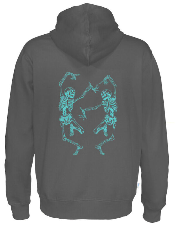 Enfärgad hoodie 'Dansande skeletter'