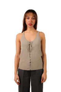 Knitted top with lacing