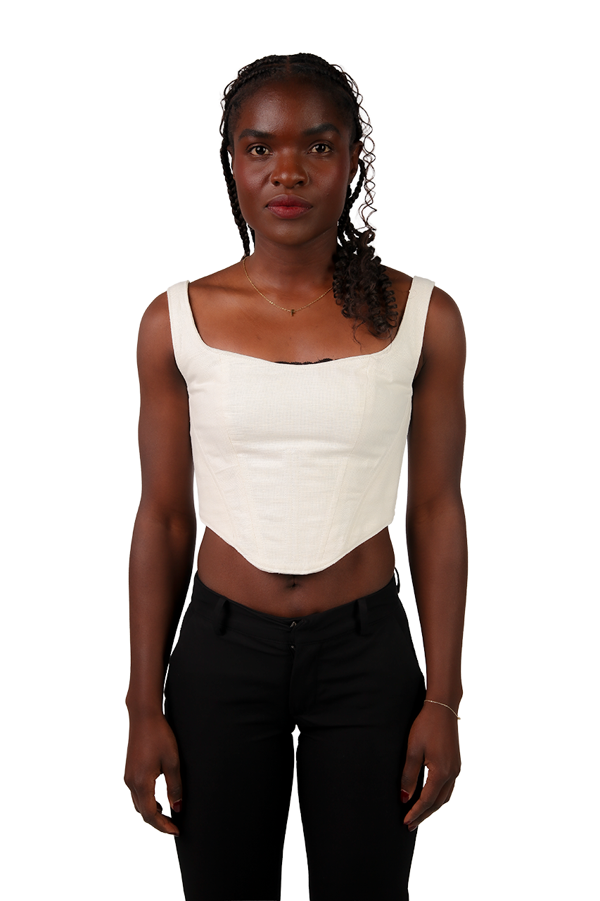 Corset top, raw cotton