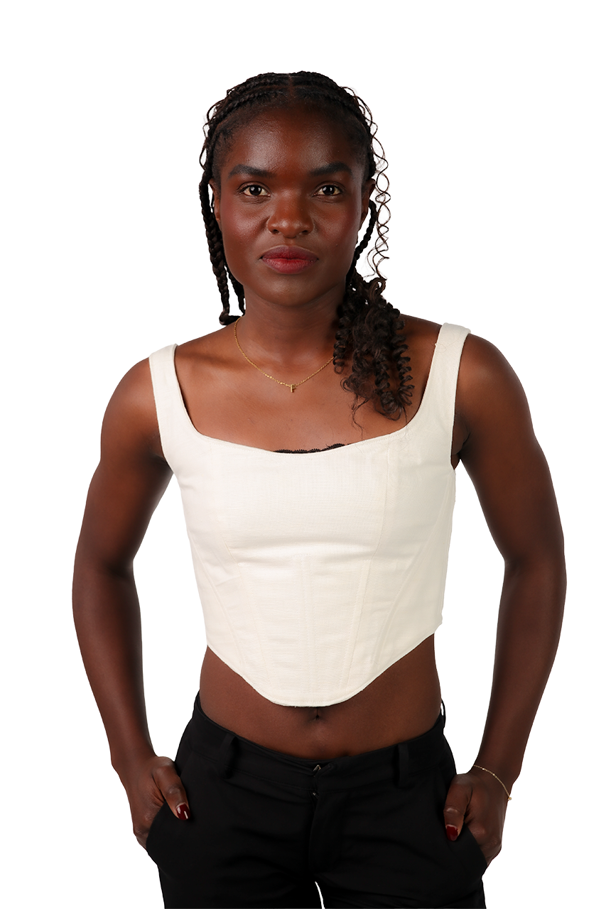 Corset top, raw cotton