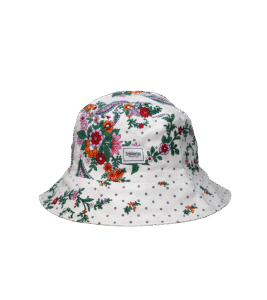 Light bucket hat cottage flowers