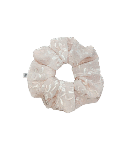 Scrunchie cream embroidered